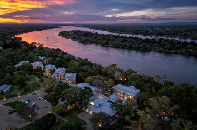 sunrise from drone over lodges in Victoria Falls Victoria Falls Adventure Excursions and Thrilling Activities in Zimbabwe